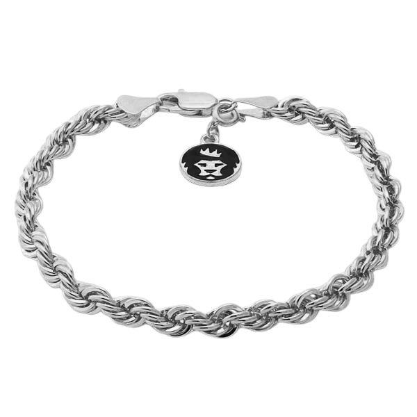 King Ice 3mm Rope Bracelet - White Gold - WHITE GOLD